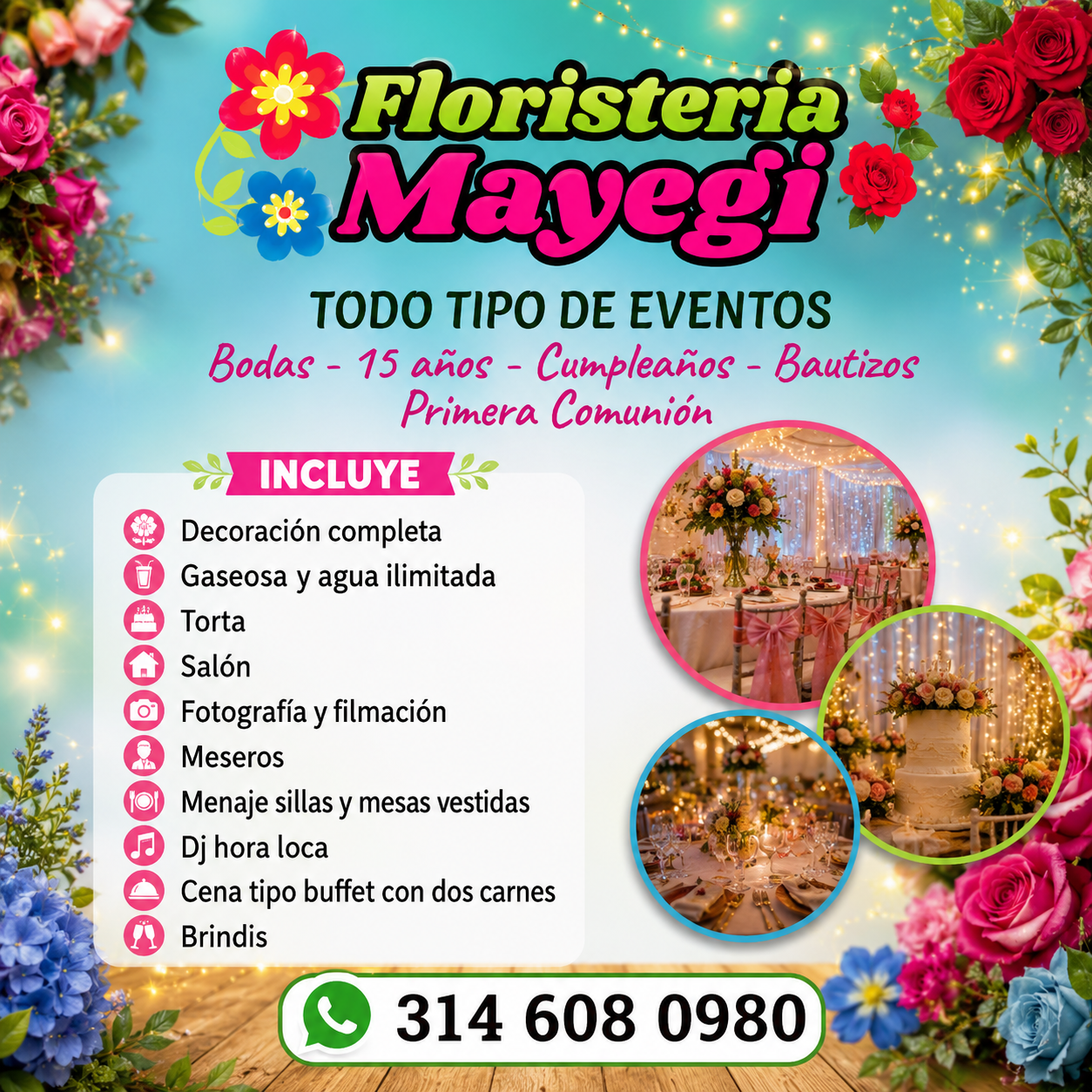 Logo de Floristería y eventos mayegi